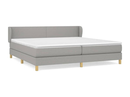Struttura letto in tessuto grigio con materasso, 200 x 200 cm