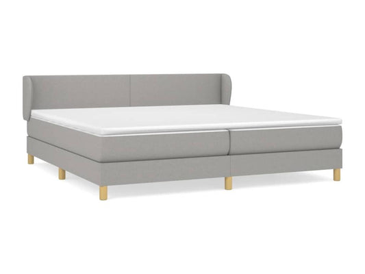 Struttura letto in tessuto grigio con materasso, 200 x 200 cm