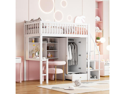 Struttura letto bianca con contenitore, 90 x 200 cm