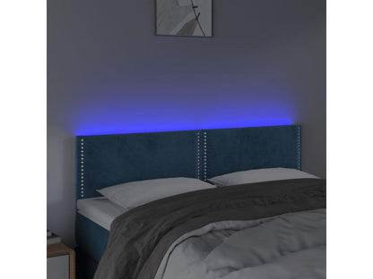 Struttura letto in velluto blu, 144 x 5 x 78 cm