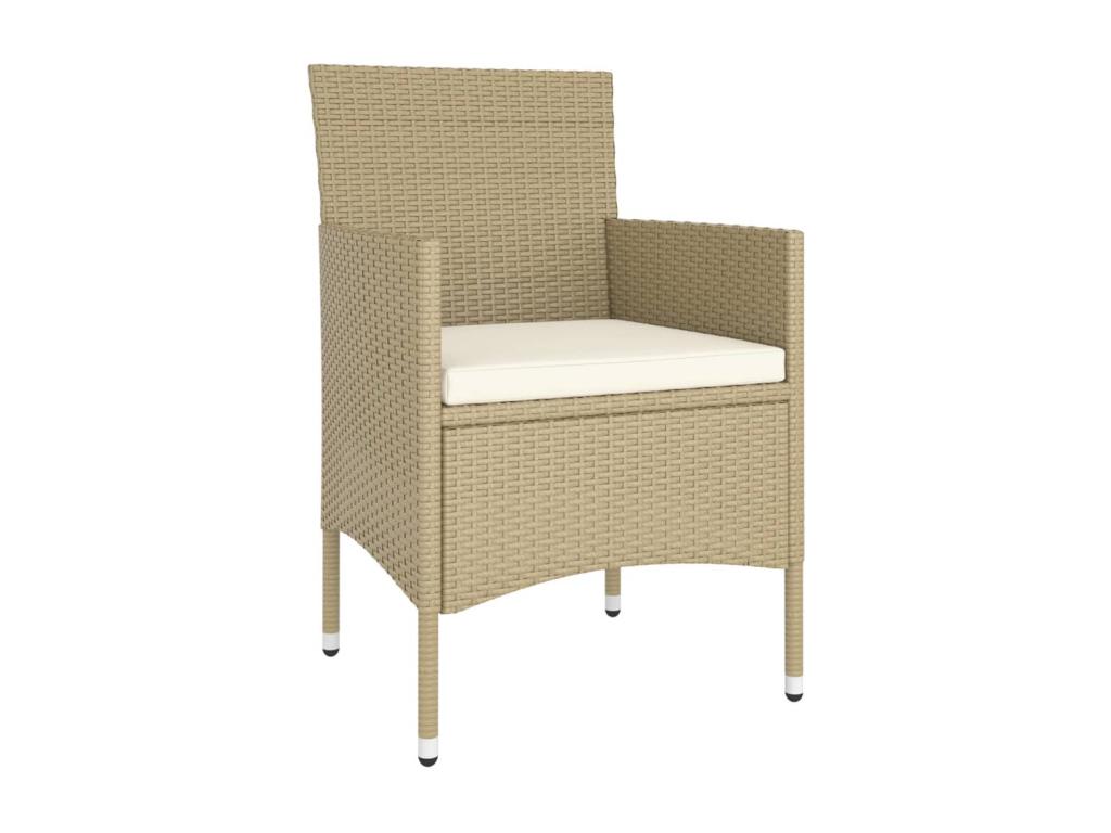 Set di mobili da esterno in vimini intrecciato in resina beige