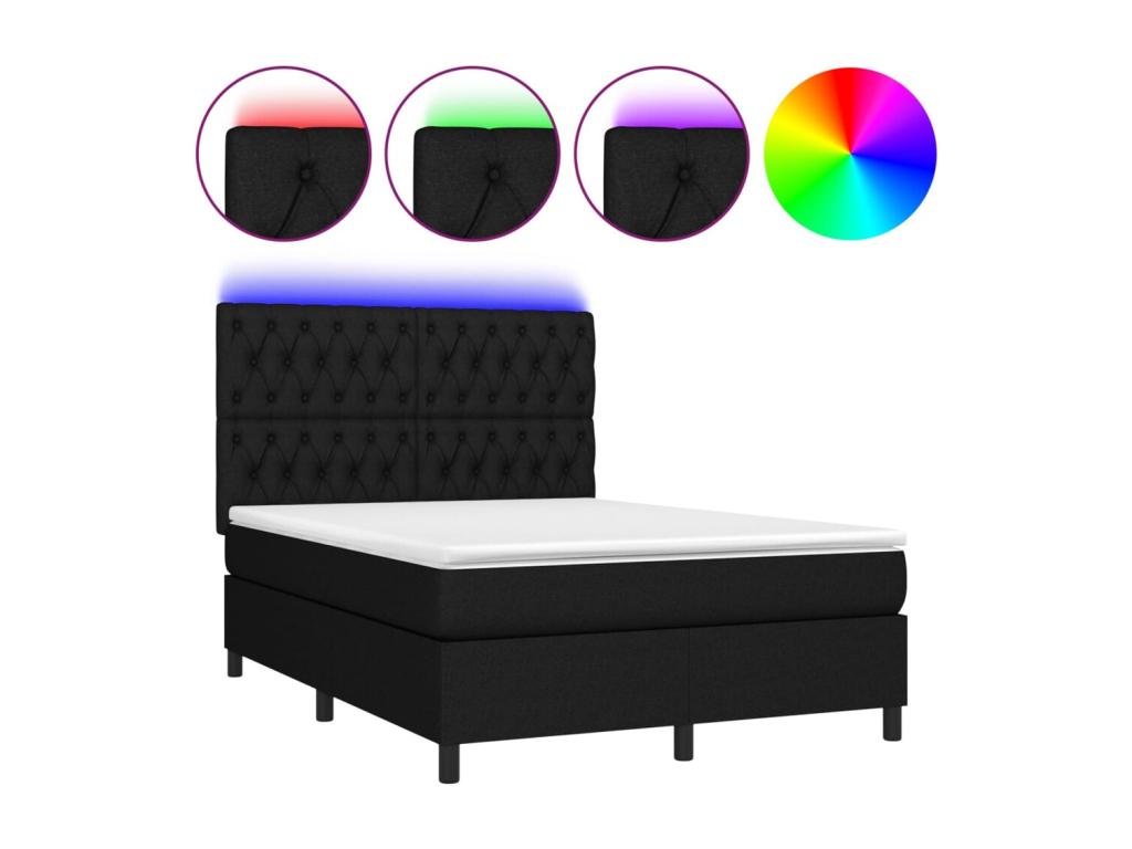 Struttura letto in tessuto bianco con materasso, 140 x 190 cm