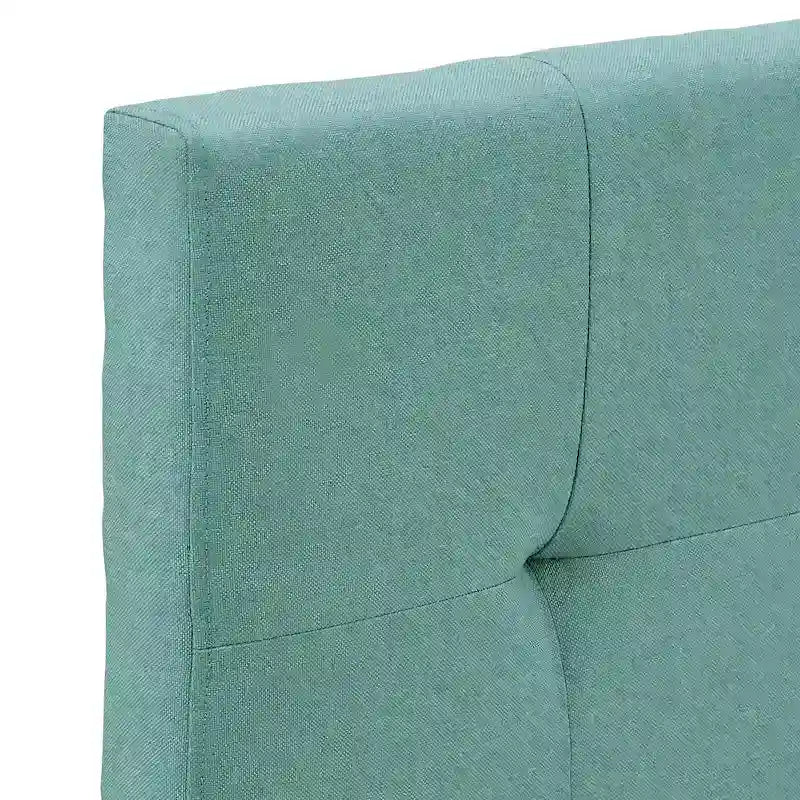 Letto matrimoniale con piattaforma, testiera imbottita, 105 cm di altezza, imbottito, senza box spring, piedini neri, mobili per camera da letto, lunghezza 210 cm