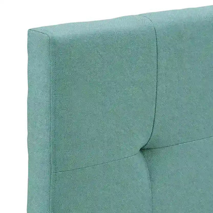 Letto matrimoniale con piattaforma, testiera imbottita, 105 cm di altezza, imbottito, senza box spring, piedini neri, mobili per camera da letto, lunghezza 210 cm