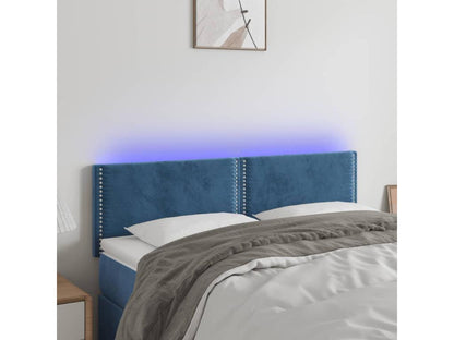 Struttura letto in velluto blu, 144 x 5 x 78 cm