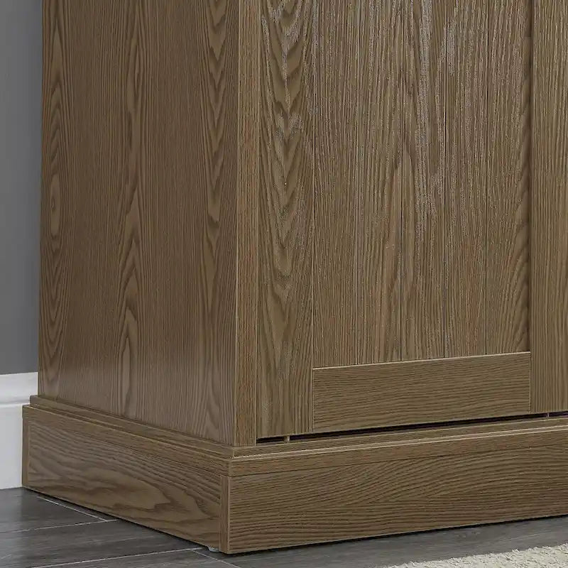 Mobile porta TV da 60" in stile fattoria, con ante scorrevoli in stile fienile, per TV fino a 65", ripiani in MDF, 2 contenitori in tessuto, gestione dei cavi, intrattenimento