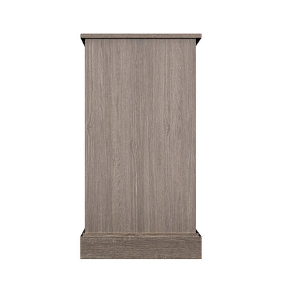 Mobile porta TV da 60" in stile fattoria, con ante scorrevoli in stile fienile, per TV fino a 65", ripiani in MDF, 2 contenitori in tessuto, gestione dei cavi, intrattenimento