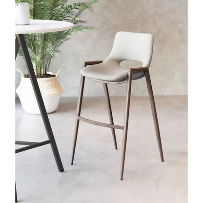 Sgabello da bar moderno di metà secolo, in vinile nero, finitura noce, struttura in acciaio resistente, sgabello da bar per cucina, sala da pranzo, altezza bancone, stile urbano