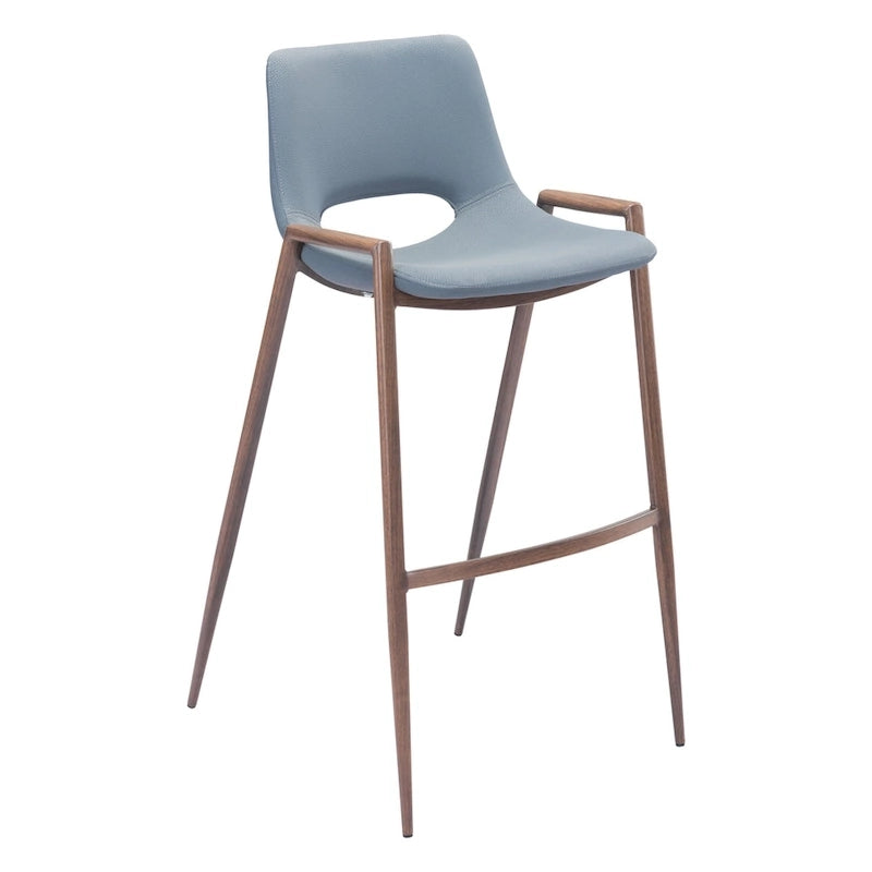 Sgabello da bar moderno di metà secolo, in vinile nero, finitura noce, struttura in acciaio resistente, sgabello da bar per cucina, sala da pranzo, altezza bancone, stile urbano