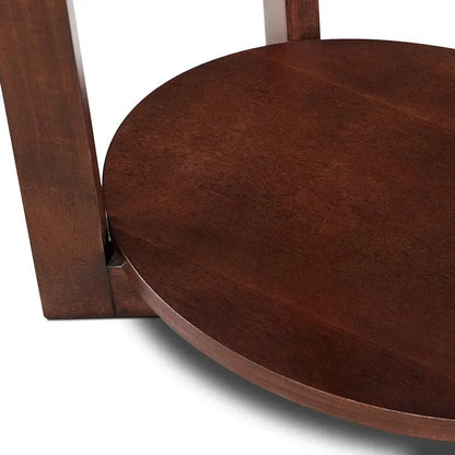 Tavolino ovale da 21"L in legno di ciliegio cioccolato impiallacciato in betulla, ripiano inferiore salvaspazio, mobile per soggiorno, 24"H x 16"W
