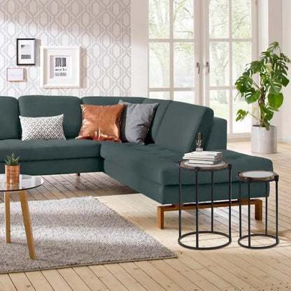 Tavolini rotondi, set di 2, struttura in metallo, vetro, legno di abete, ferro nero, altezza 26,25" e altezza 22,25" per mobili da soggiorno moderni e minimalisti.
