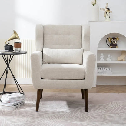Chenille Fabric Accent Chair with Arm