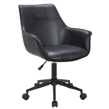 Sedia da ufficio direzionale in similpelle, altezza regolabile, girevole a 360°, ruote doppie, imbottitura in schiuma, base ergonomica in metallo, sedia da scrivania moderna