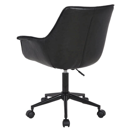 Sedia da ufficio direzionale in similpelle, altezza regolabile, girevole a 360°, ruote doppie, imbottitura in schiuma, base ergonomica in metallo, sedia da scrivania moderna