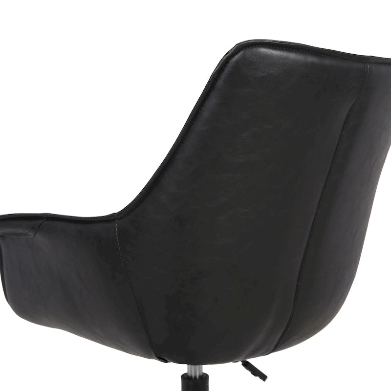 Sedia da ufficio direzionale in similpelle, altezza regolabile, girevole a 360°, ruote doppie, imbottitura in schiuma, base ergonomica in metallo, sedia da scrivania moderna