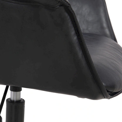 Sedia da ufficio direzionale in similpelle, altezza regolabile, girevole a 360°, ruote doppie, imbottitura in schiuma, base ergonomica in metallo, sedia da scrivania moderna