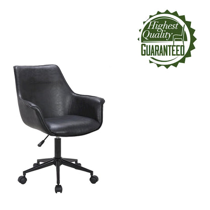 Sedia da ufficio direzionale in similpelle, altezza regolabile, girevole a 360°, ruote doppie, imbottitura in schiuma, base ergonomica in metallo, sedia da scrivania moderna