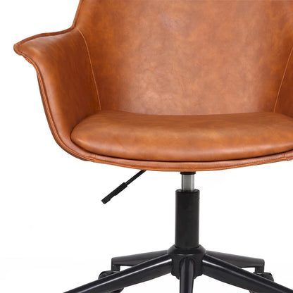 Sedia da ufficio direzionale in similpelle, altezza regolabile, girevole a 360°, ruote doppie, imbottitura in schiuma, base ergonomica in metallo, sedia da scrivania moderna