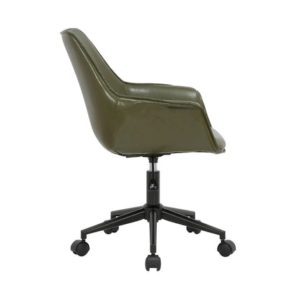Sedia da ufficio direzionale in similpelle, altezza regolabile, girevole a 360°, ruote doppie, imbottitura in schiuma, base ergonomica in metallo, sedia da scrivania moderna