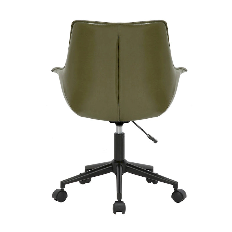 Sedia da ufficio direzionale in similpelle, altezza regolabile, girevole a 360°, ruote doppie, imbottitura in schiuma, base ergonomica in metallo, sedia da scrivania moderna