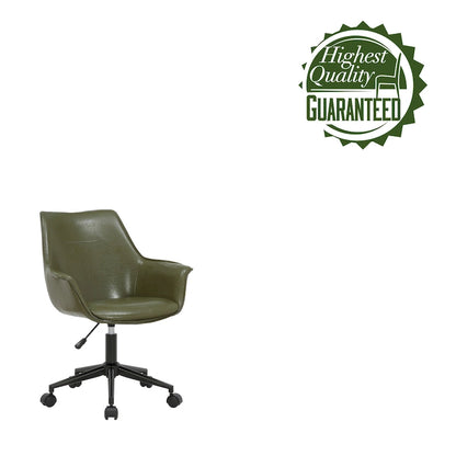 Sedia da ufficio direzionale in similpelle, altezza regolabile, girevole a 360°, ruote doppie, imbottitura in schiuma, base ergonomica in metallo, sedia da scrivania moderna