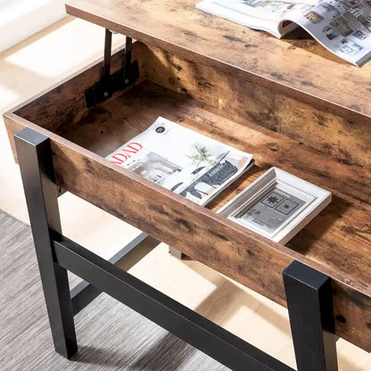 Scrivania moderna da 36" con piano sollevabile, scrivania per ufficio domestico, vassoio regolabile con spazio nascosto, 31"H x 36"W x 20"D, legno anticato, rovere bianco