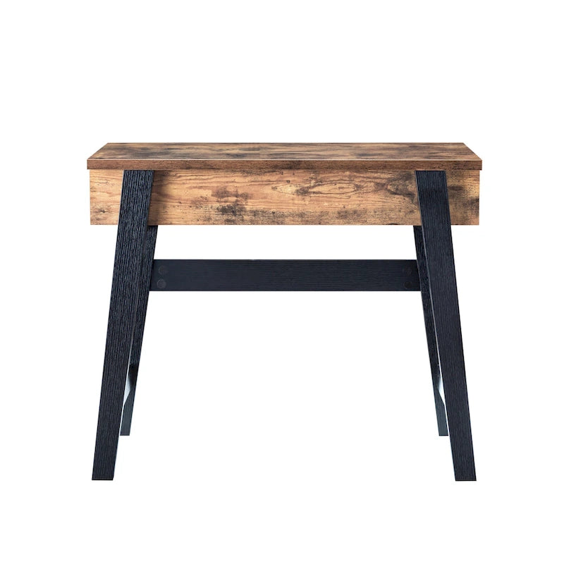 Scrivania moderna da 36" con piano sollevabile, scrivania per ufficio domestico, vassoio regolabile con spazio nascosto, 31"H x 36"W x 20"D, legno anticato, rovere bianco