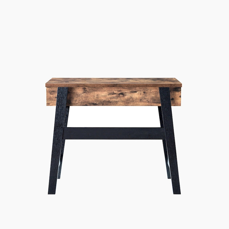 Scrivania moderna da 36" con piano sollevabile, scrivania per ufficio domestico, vassoio regolabile con spazio nascosto, 31"H x 36"W x 20"D, legno anticato, rovere bianco