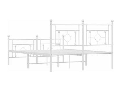 Struttura letto in metallo bianco con materasso, 140 x 190 cm