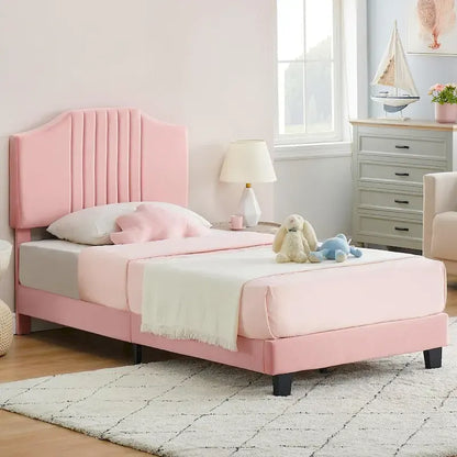 Struttura letto imbottita per bambini con testiera