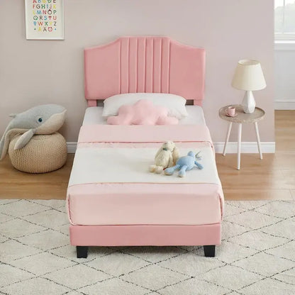 Struttura letto imbottita per bambini con testiera