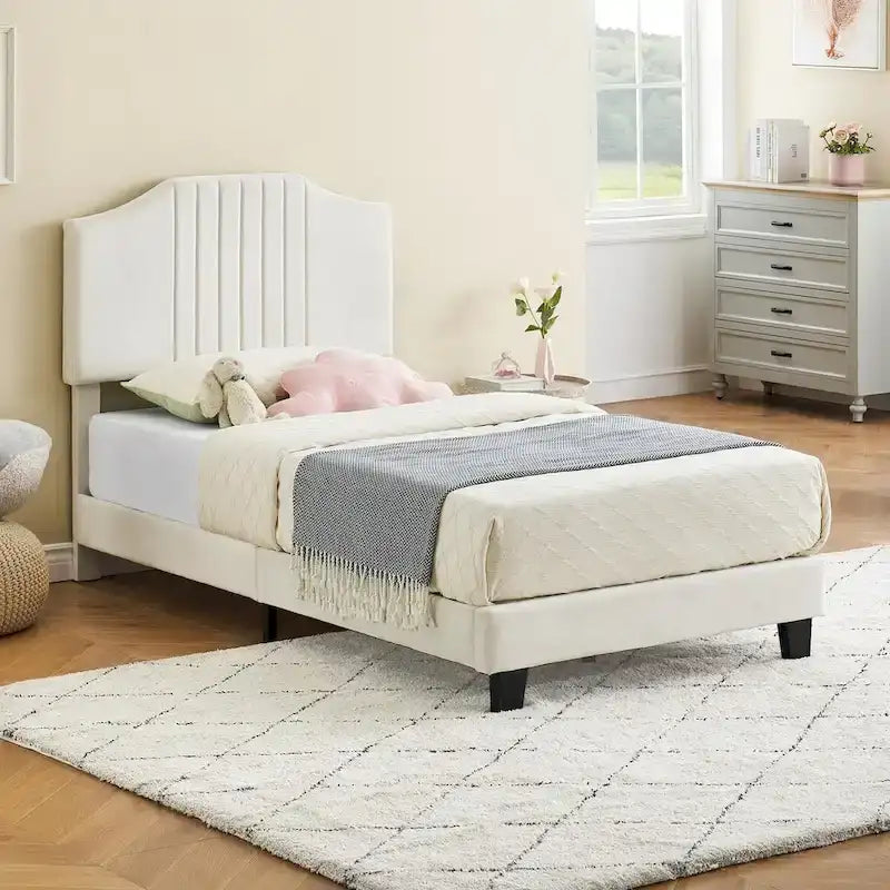 Struttura letto imbottita per bambini con testiera