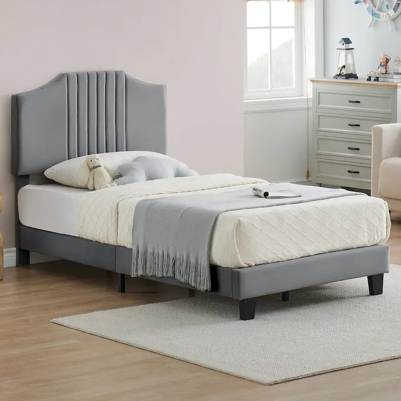 Struttura letto imbottita per bambini con testiera