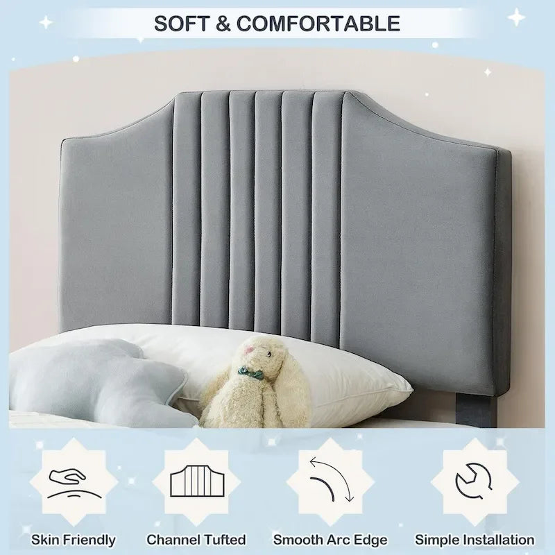 Struttura letto imbottita per bambini con testiera