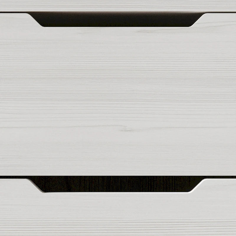 Cassettiera in legno a 6 cassetti, 147 cm di lunghezza, guide in metallo massello, gambe affusolate, maniglie ritagliate, mobili contenitori per camera da letto, grigio chiaro e grigio scuro