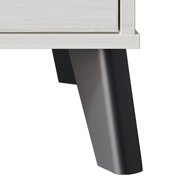 Cassettiera in legno a 6 cassetti, 147 cm di lunghezza, guide in metallo massello, gambe affusolate, maniglie ritagliate, mobili contenitori per camera da letto, grigio chiaro e grigio scuro
