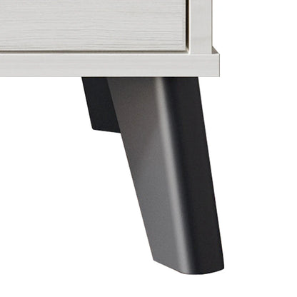 Cassettiera in legno a 6 cassetti, 147 cm di lunghezza, guide in metallo massello, gambe affusolate, maniglie ritagliate, mobili contenitori per camera da letto, grigio chiaro e grigio scuro