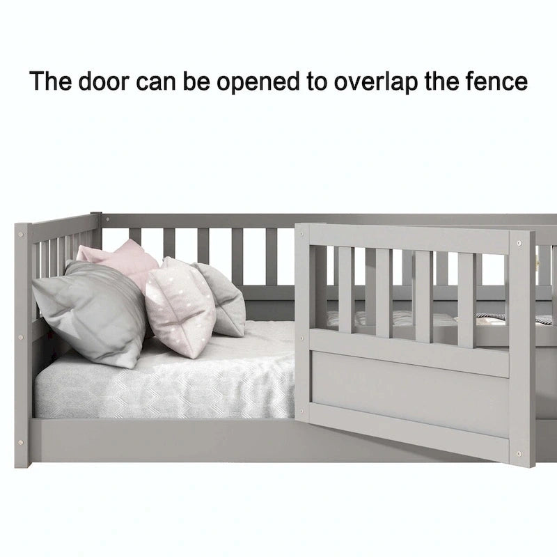 Letto da terra per bambini in legno Montessori con doghe di supporto
