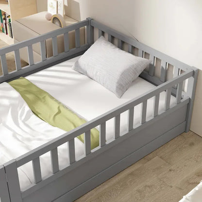 Letto da terra per bambini in legno Montessori con doghe di supporto