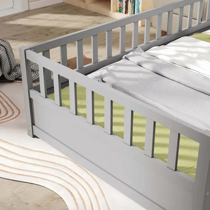 Letto da terra per bambini in legno Montessori con doghe di supporto