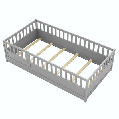 Letto da terra per bambini in legno Montessori con doghe di supporto