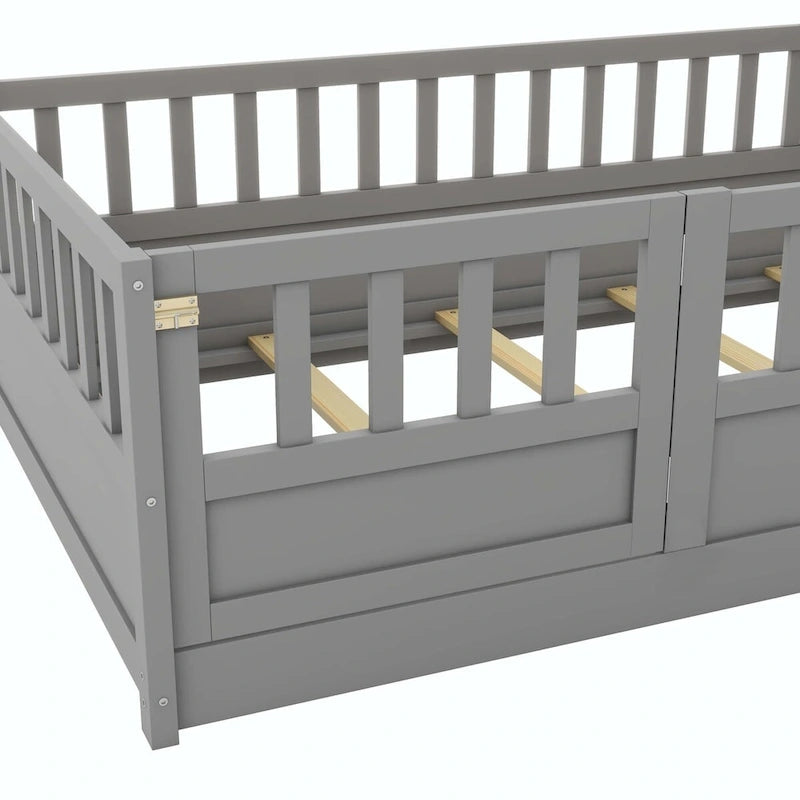 Letto da terra per bambini in legno Montessori con doghe di supporto