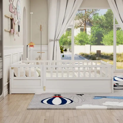 Letto da terra per bambini in legno Montessori con doghe di supporto