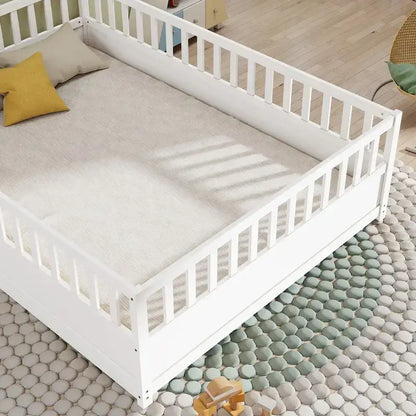Letto da terra per bambini in legno Montessori con doghe di supporto