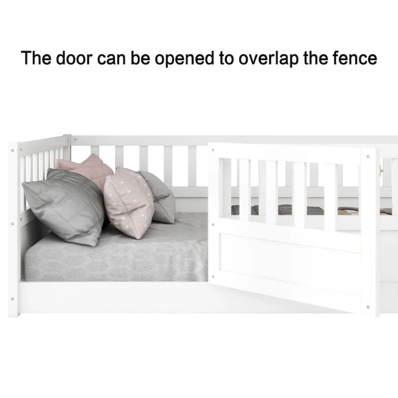 Letto da terra per bambini in legno Montessori con doghe di supporto