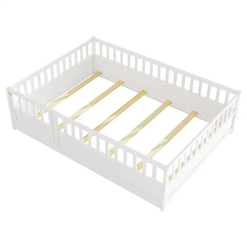 Letto da terra per bambini in legno Montessori con doghe di supporto