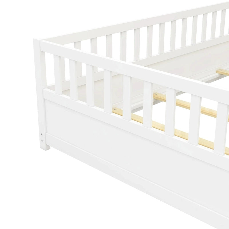 Letto da terra per bambini in legno Montessori con doghe di supporto