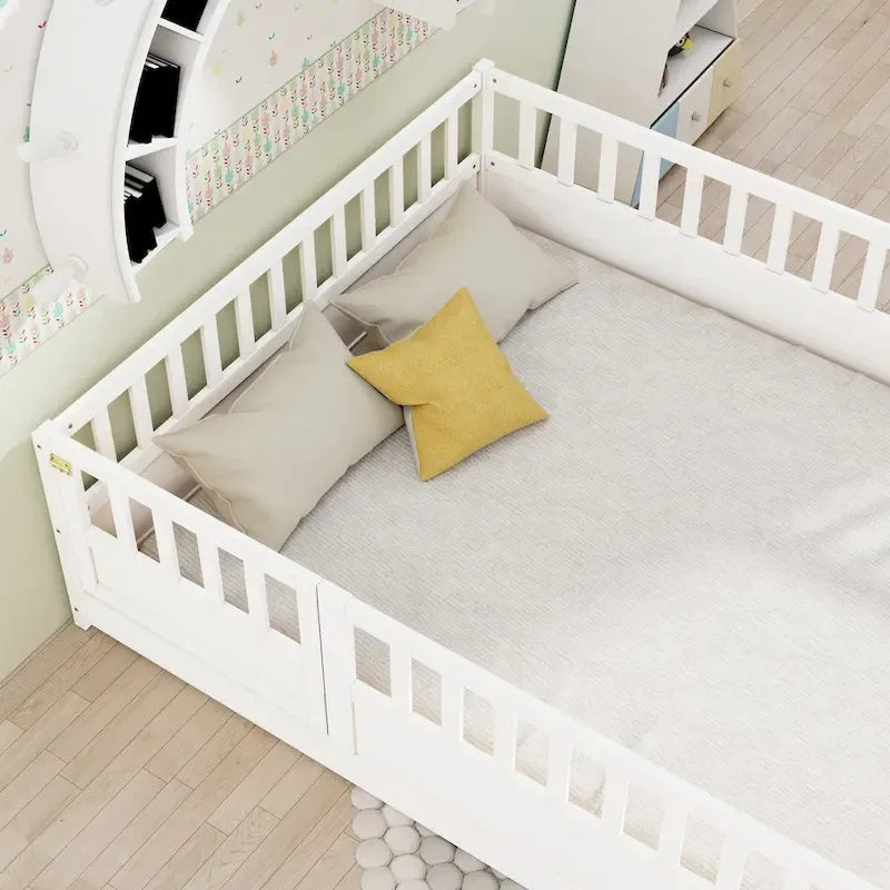 Letto da terra per bambini in legno Montessori con doghe di supporto