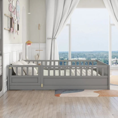 Letto da terra per bambini in legno Montessori con doghe di supporto
