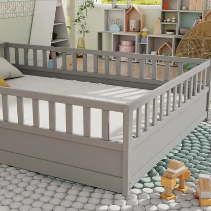 Letto da terra per bambini in legno Montessori con doghe di supporto
